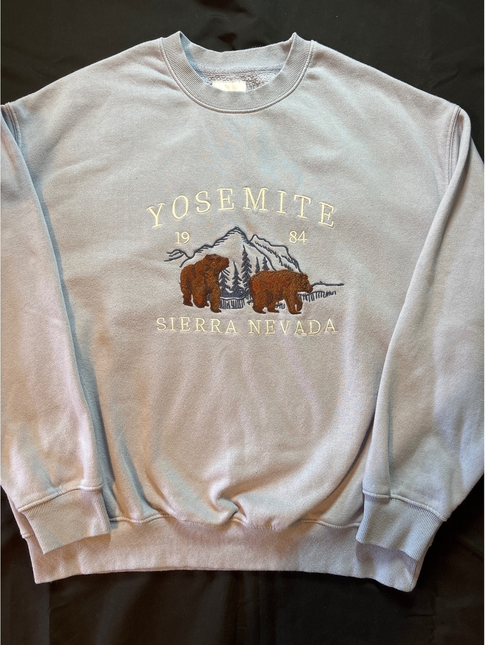 Lazy Sunday Yosemite Sweatshirt XL Embroidered Bears Sierra Nevada Crewneck